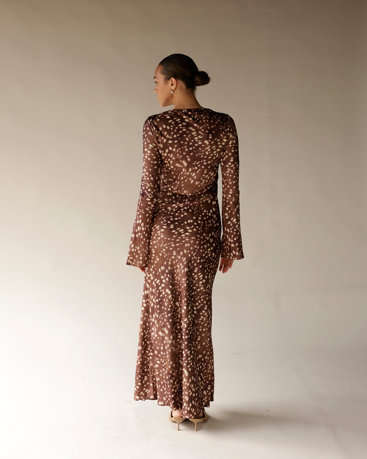 SOFIE THE LABEL FAWN LONG SLEEVE MAXI DRESS