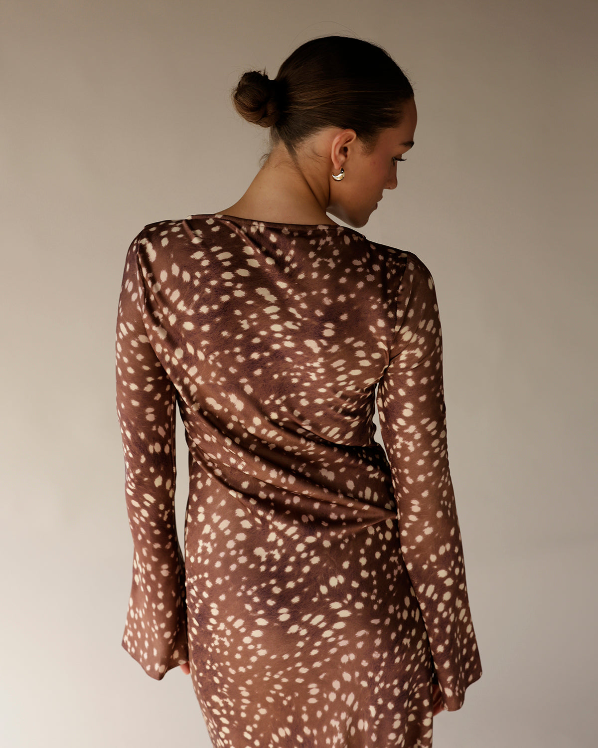 SOFIE THE LABEL FAWN LONG SLEEVE MAXI DRESS