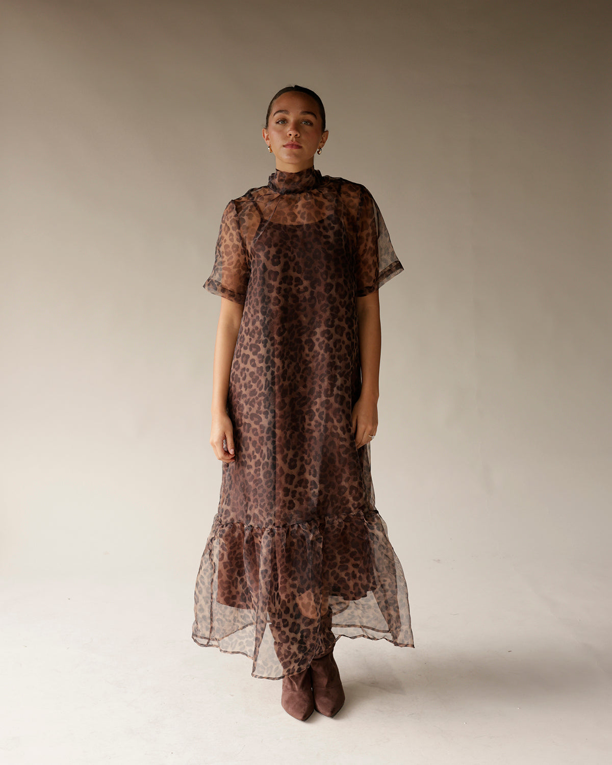 LEOPARD LOVE SHEER MAXI DRESS