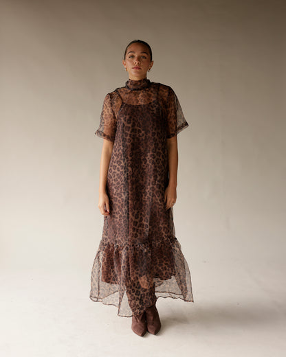 LEOPARD LOVE SHEER MAXI DRESS