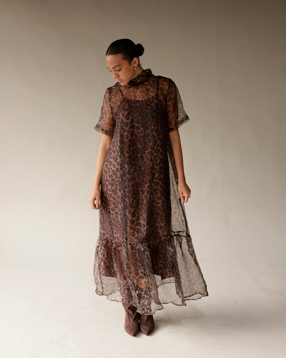LEOPARD LOVE SHEER MAXI DRESS