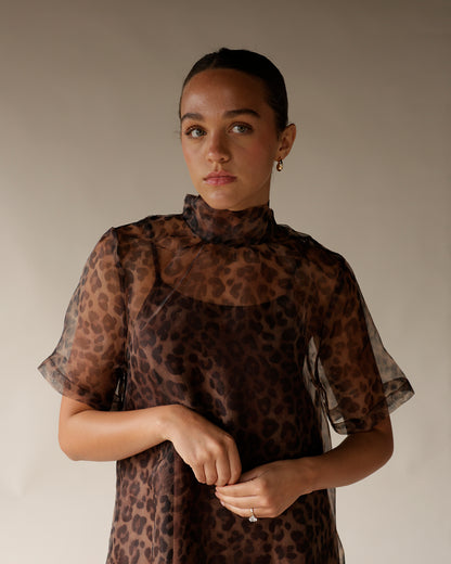 LEOPARD LOVE SHEER MAXI DRESS