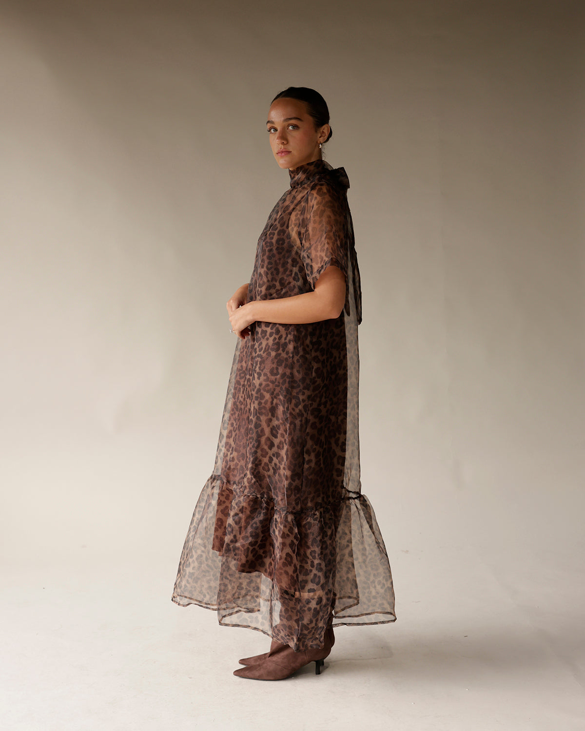 LEOPARD LOVE SHEER MAXI DRESS