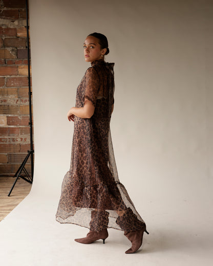 LEOPARD LOVE SHEER MAXI DRESS