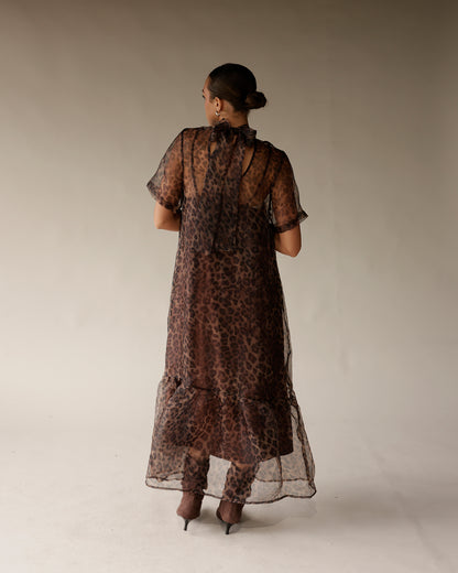 LEOPARD LOVE SHEER MAXI DRESS