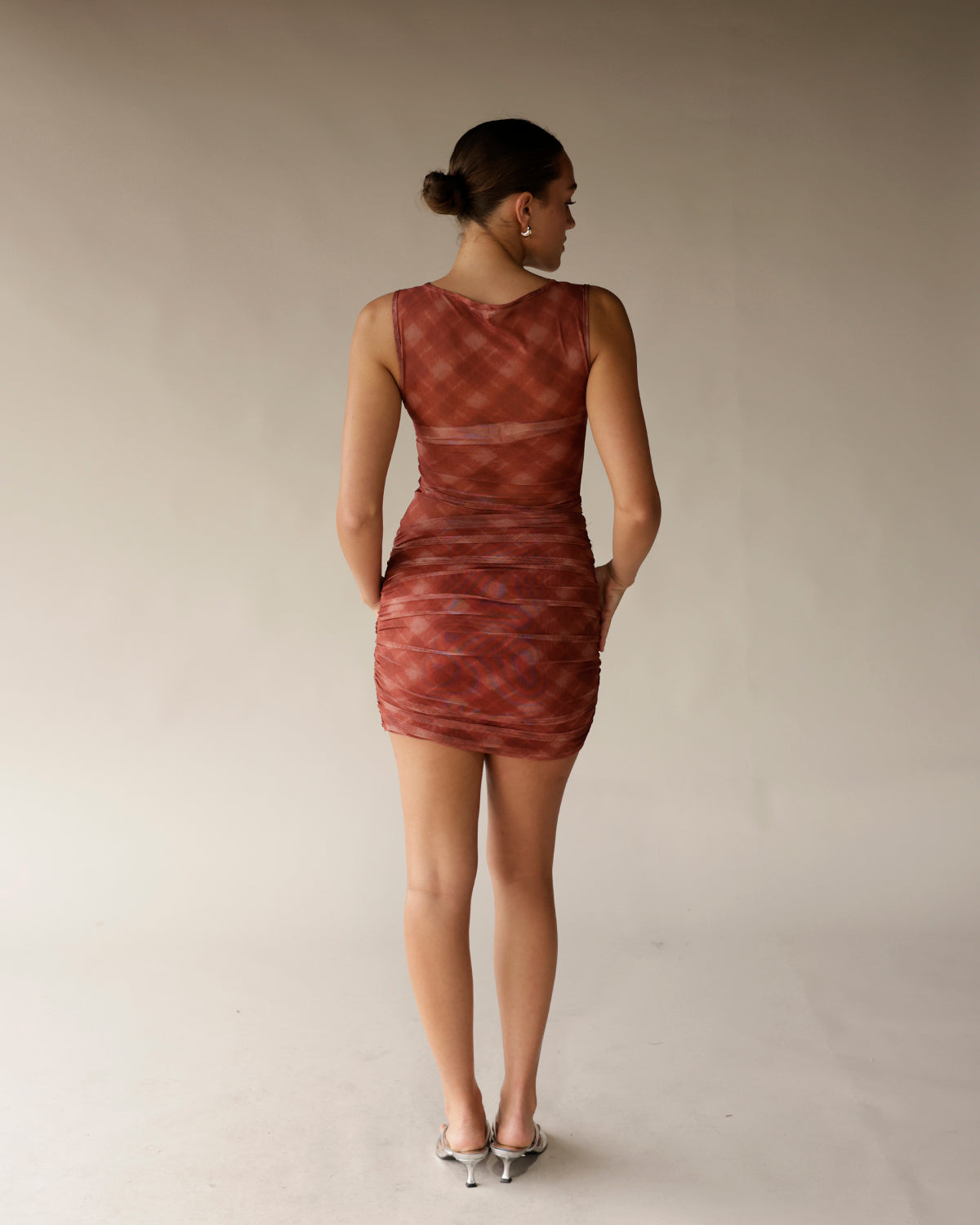 NIA TEMPEST RUST MIDI DRESS