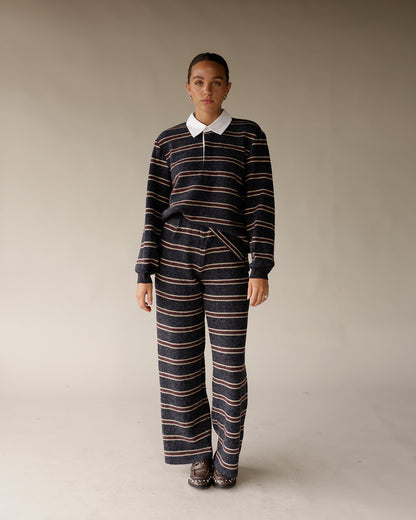 MAUDE KATE STRIPE POLO TOP