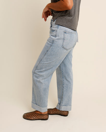 PISTOLA KACEY MID RISE CUFFED BOYFRIEND DENIM IN BERKELEY