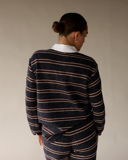 MAUDE KATE STRIPE POLO TOP