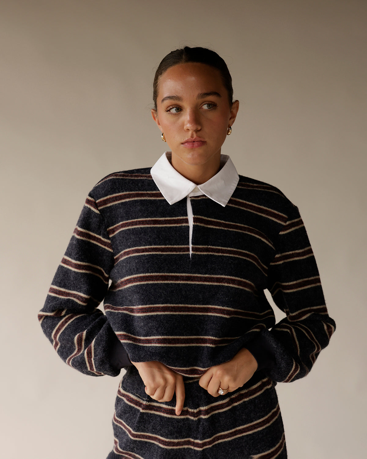 polo shirt women's polo shirt cozy polo shirt striped polo long sleeve polo