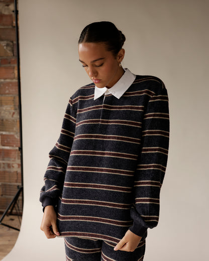 MAUDE KATE STRIPE POLO TOP