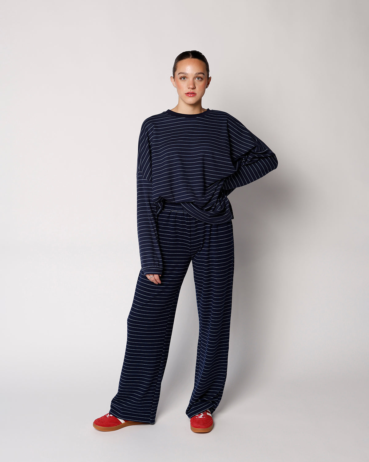 ALWAYS PULLING FOR IT LONG SLEEVE TEE X NAVY