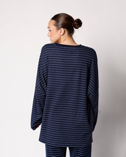 ALWAYS PULLING FOR IT LONG SLEEVE TEE X NAVY