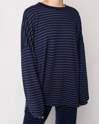 ALWAYS PULLING FOR IT LONG SLEEVE TEE X NAVY