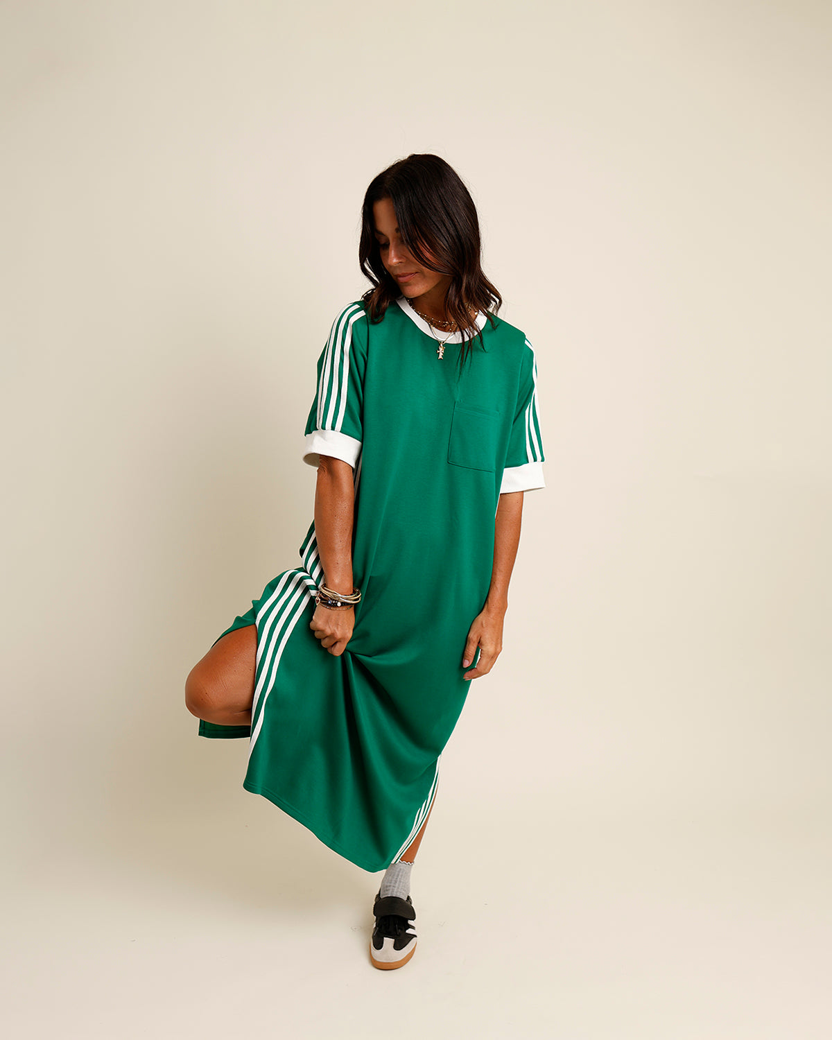 THE HIP EAGLE BOUTIQUE | VARSITY TRACK DRESS X GREEN The Hip Eagle THE HIP EAGLE BOUTIQUE | VARSITY TRACK DRESS X GREEN The Hip Eagle
