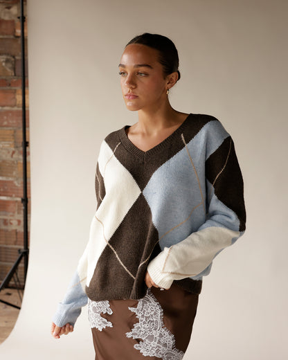 ARGYLE DIAMOND SWEATER