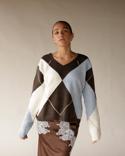 ARGYLE DIAMOND SWEATER