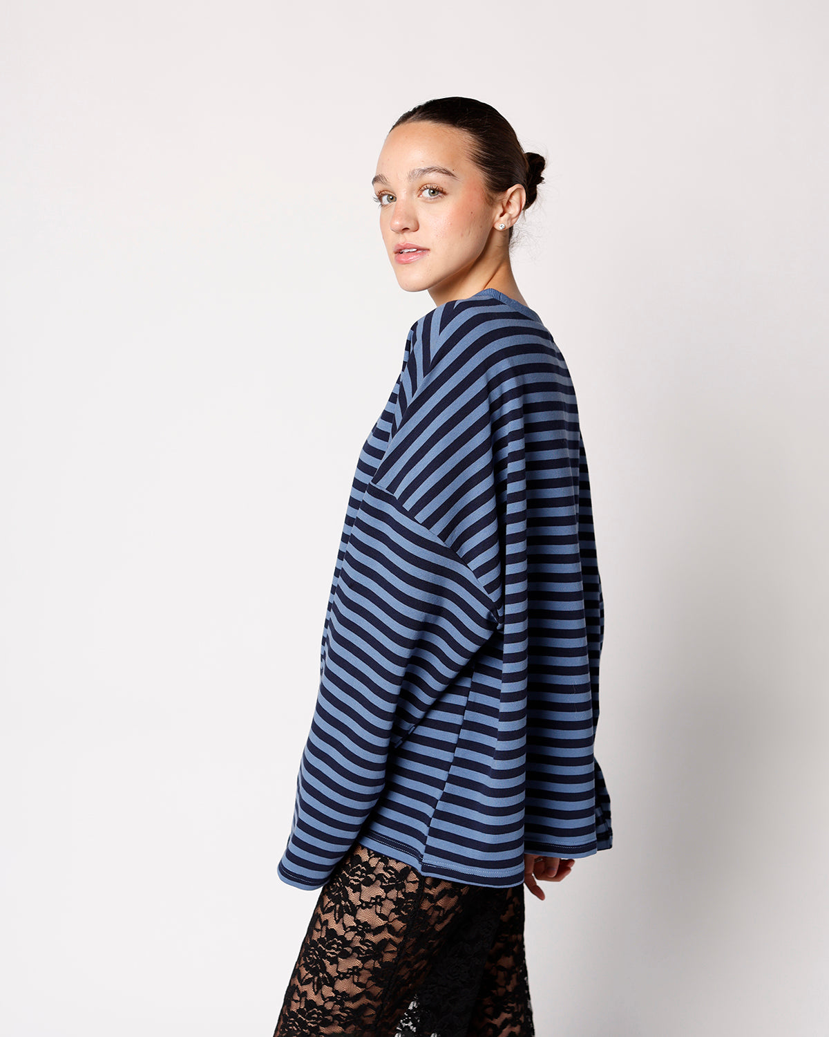 DEEP SEA STRIPED LONG SLEEVE TOP