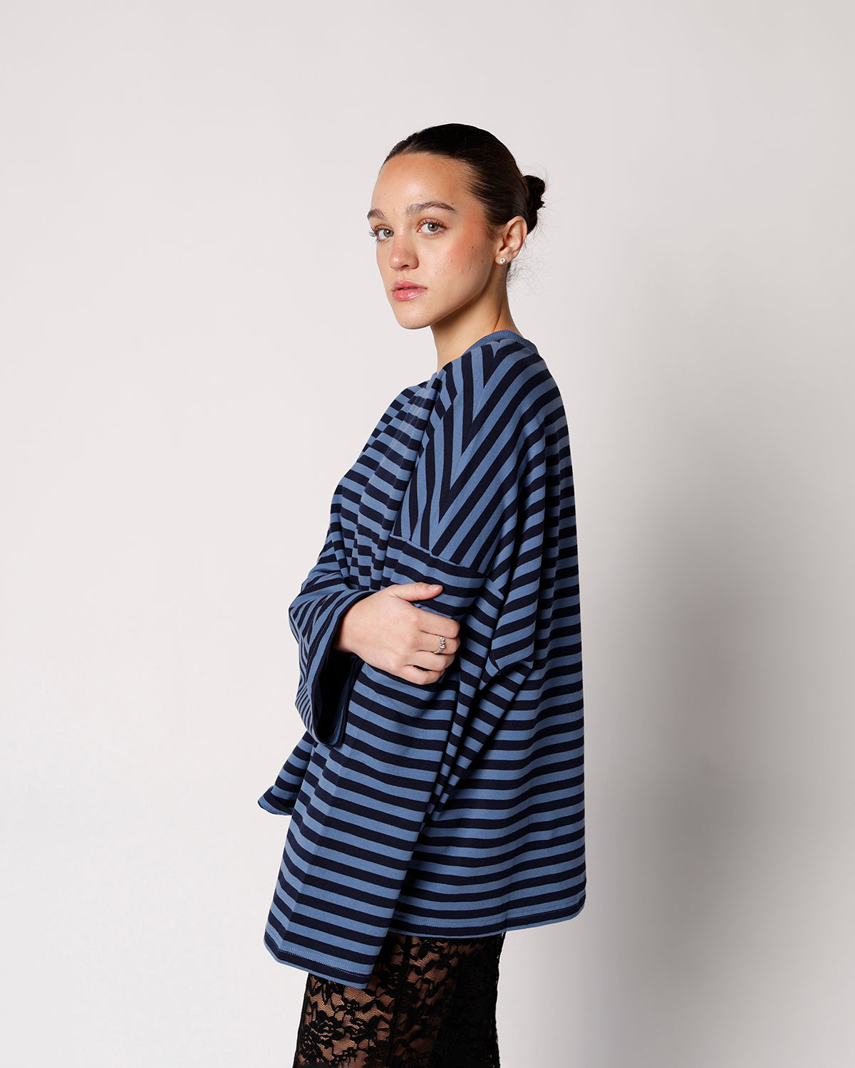 DEEP SEA STRIPED LONG SLEEVE TOP