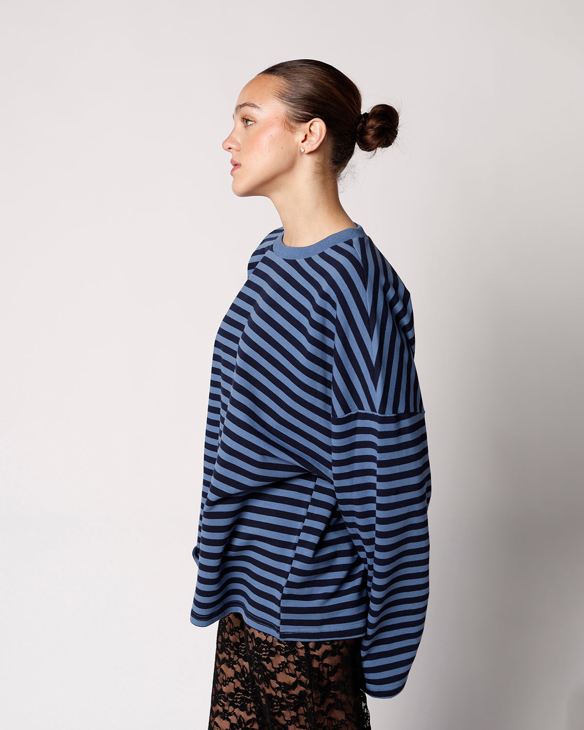 DEEP SEA STRIPED LONG SLEEVE TOP