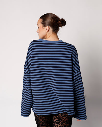 DEEP SEA STRIPED LONG SLEEVE TOP