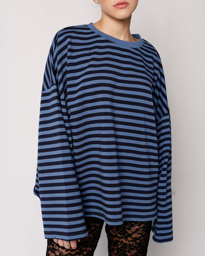 DEEP SEA STRIPED LONG SLEEVE TOP