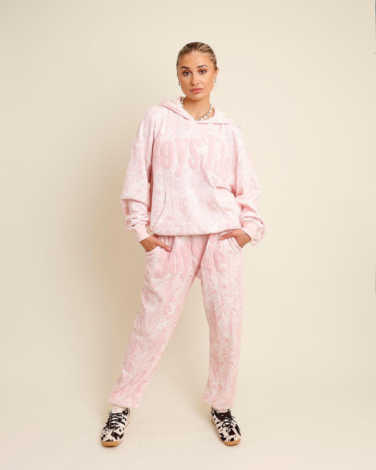 BOYS LIE PINK MANHUNT RACER HOODIE