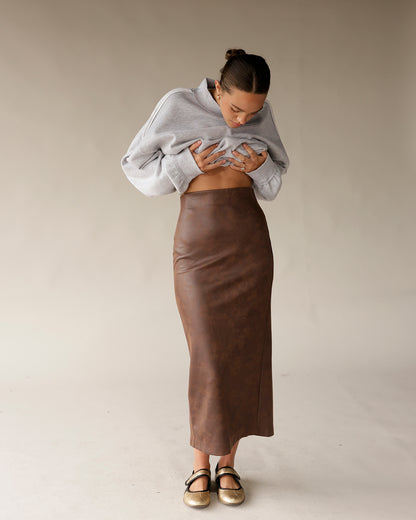 NIA ELODIE FAUX LEATHER SKIRT