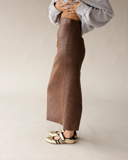 NIA ELODIE FAUX LEATHER SKIRT