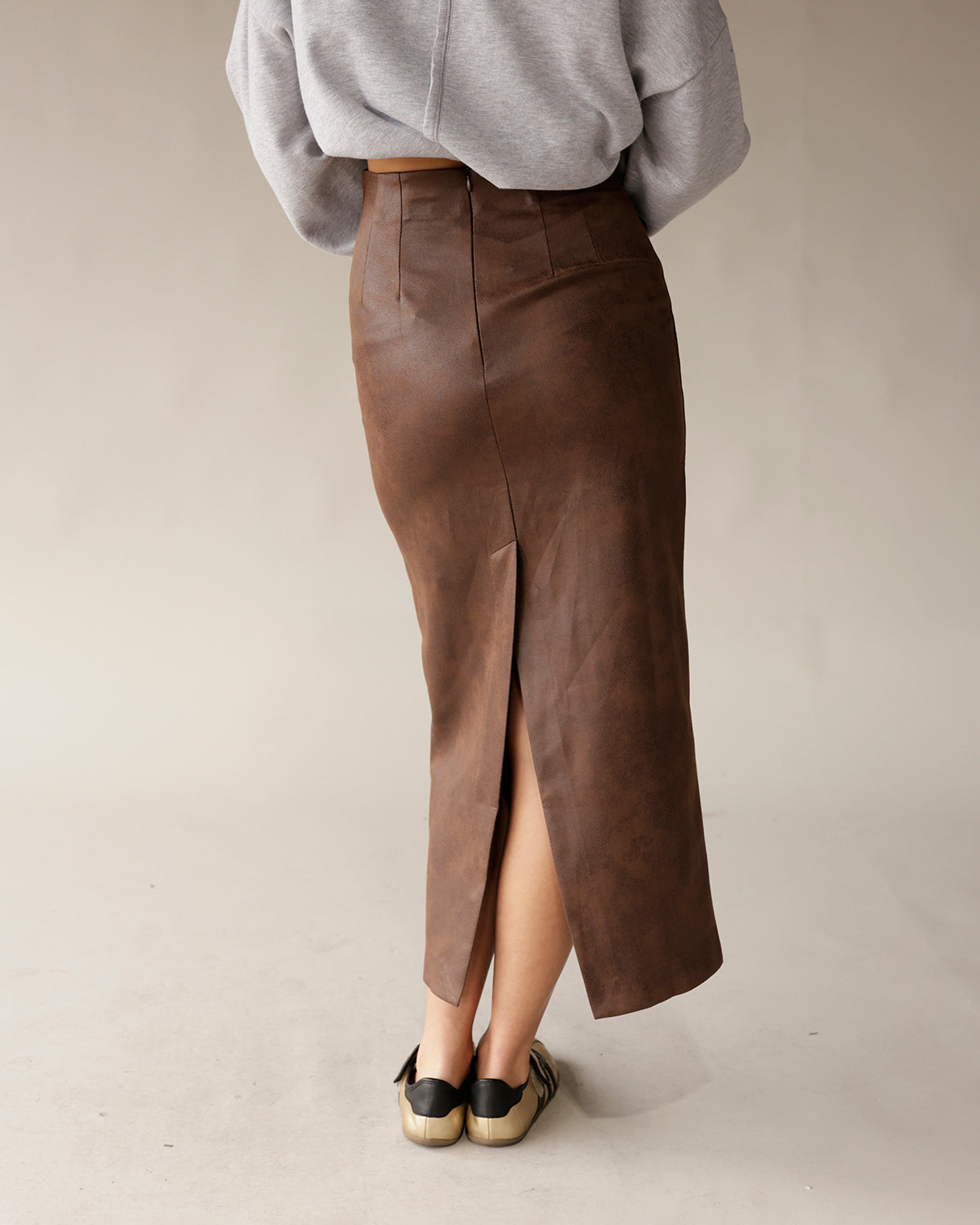 NIA ELODIE FAUX LEATHER SKIRT