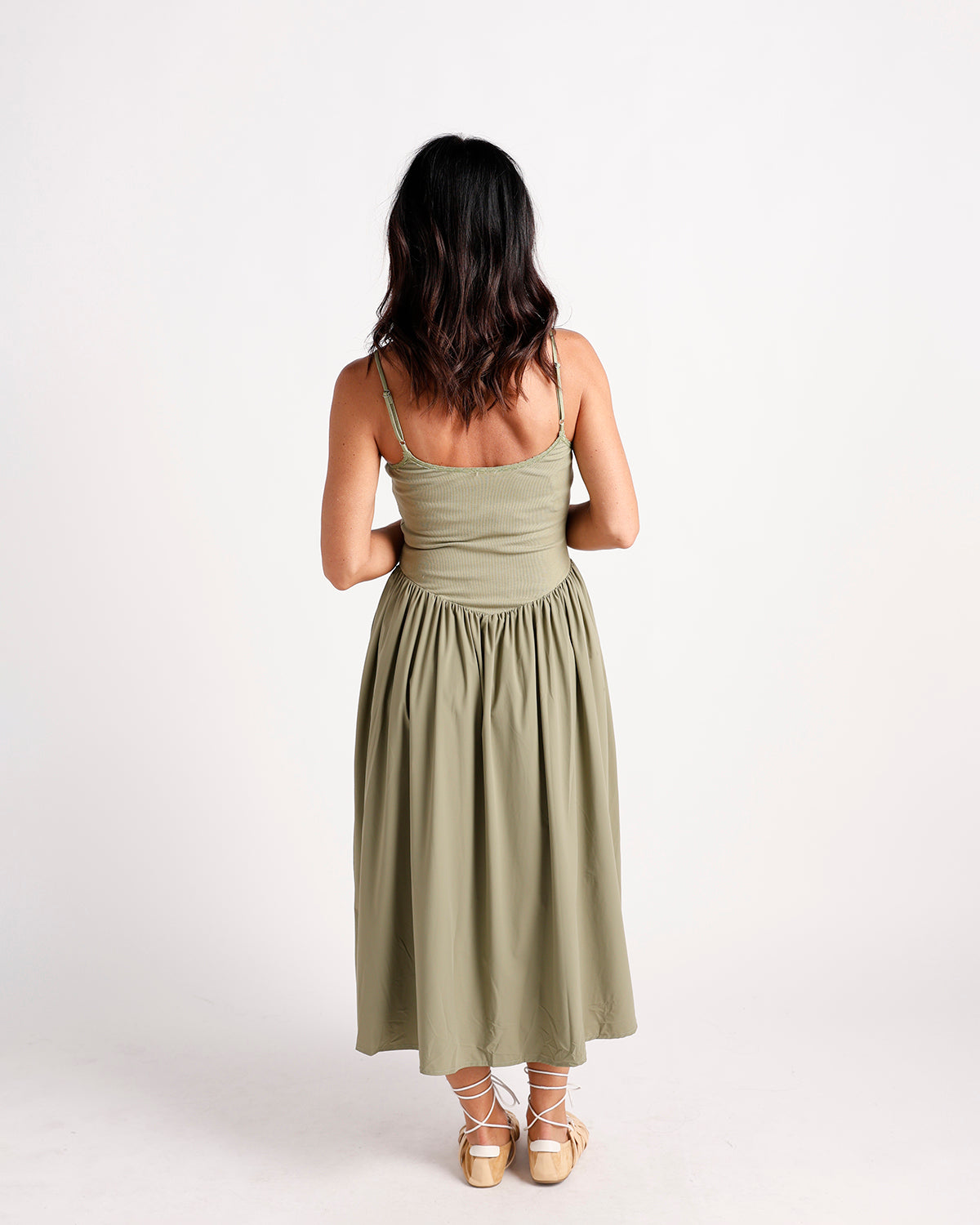 green drop waist dress ASOS DESIGN Bridesmaids tie detail cami midaxi in light Lily Smocked Drop Waist Maxi Dress in Green size 1X by Fashion Nova Alexandria Solid Midi Drop Waist