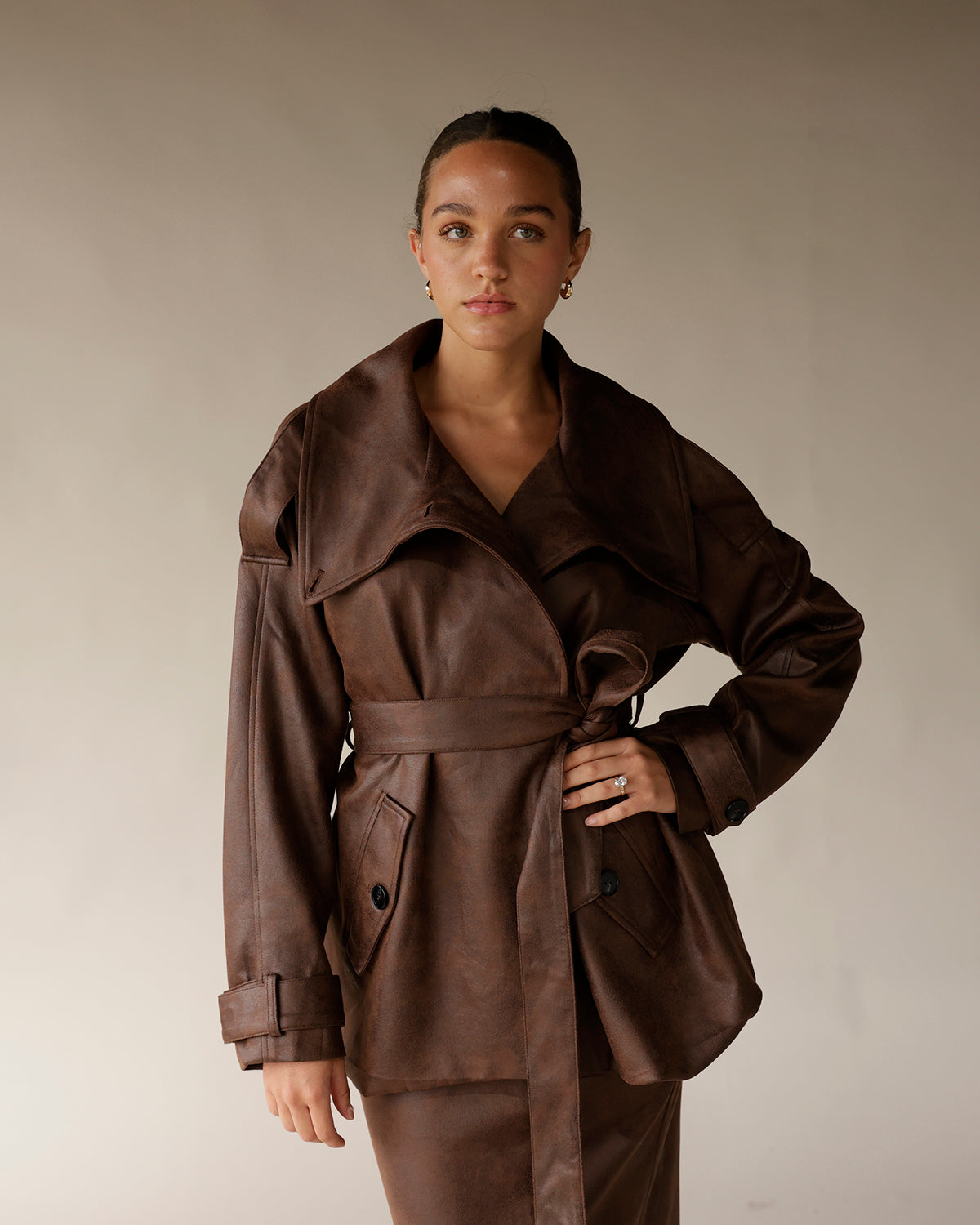 NIA WILLIAM FAUX LEATHER JACKET