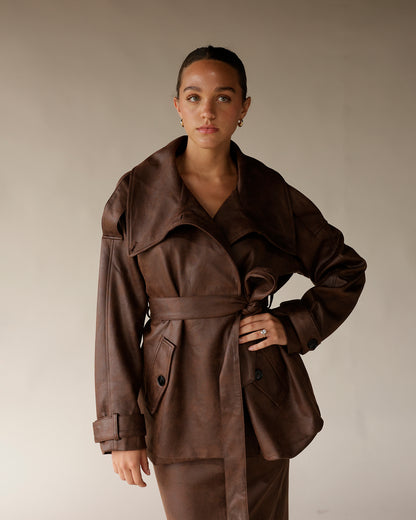 NIA WILLIAM FAUX LEATHER JACKET