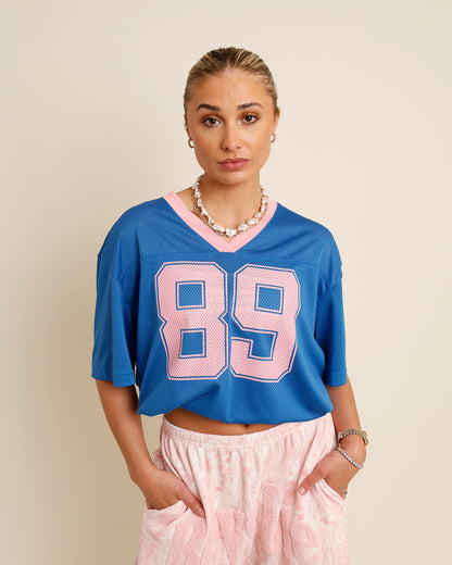 pink and blue "89" jersey 
