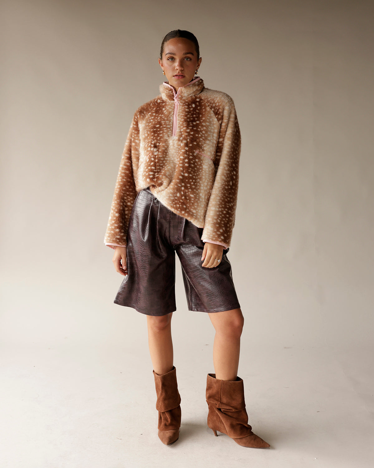 FAWN SHERPA OVERSIZED PULLOVER
