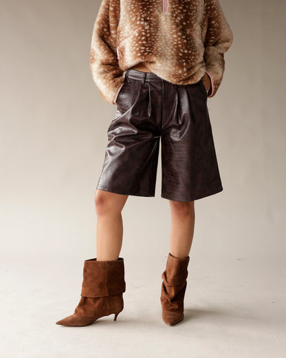 CROC OBSESSED FAUX LEATHER JORTS