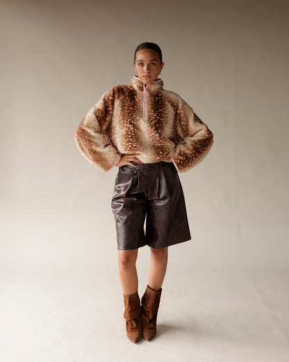CROC OBSESSED FAUX LEATHER JORTS