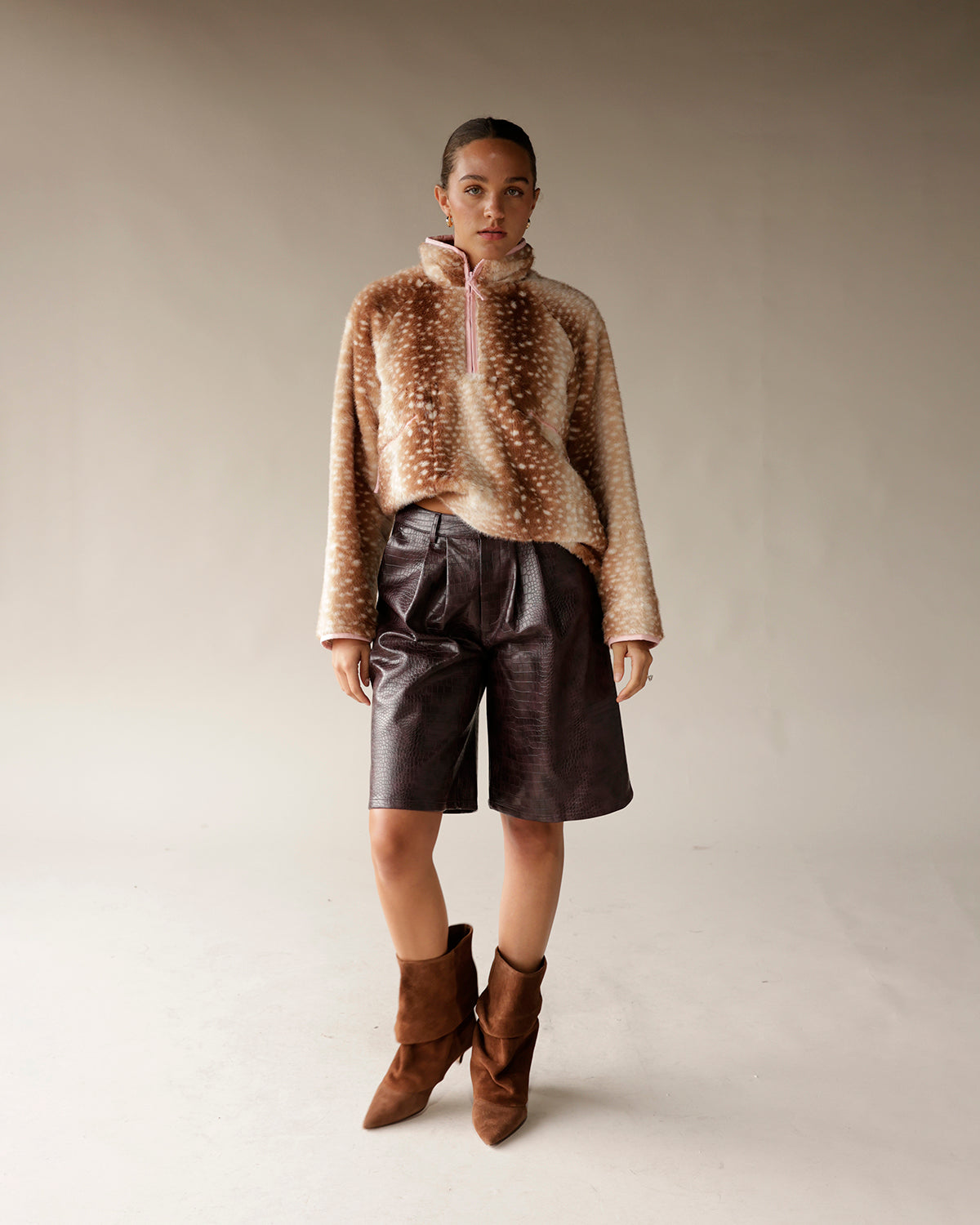 CROC OBSESSED FAUX LEATHER JORTS