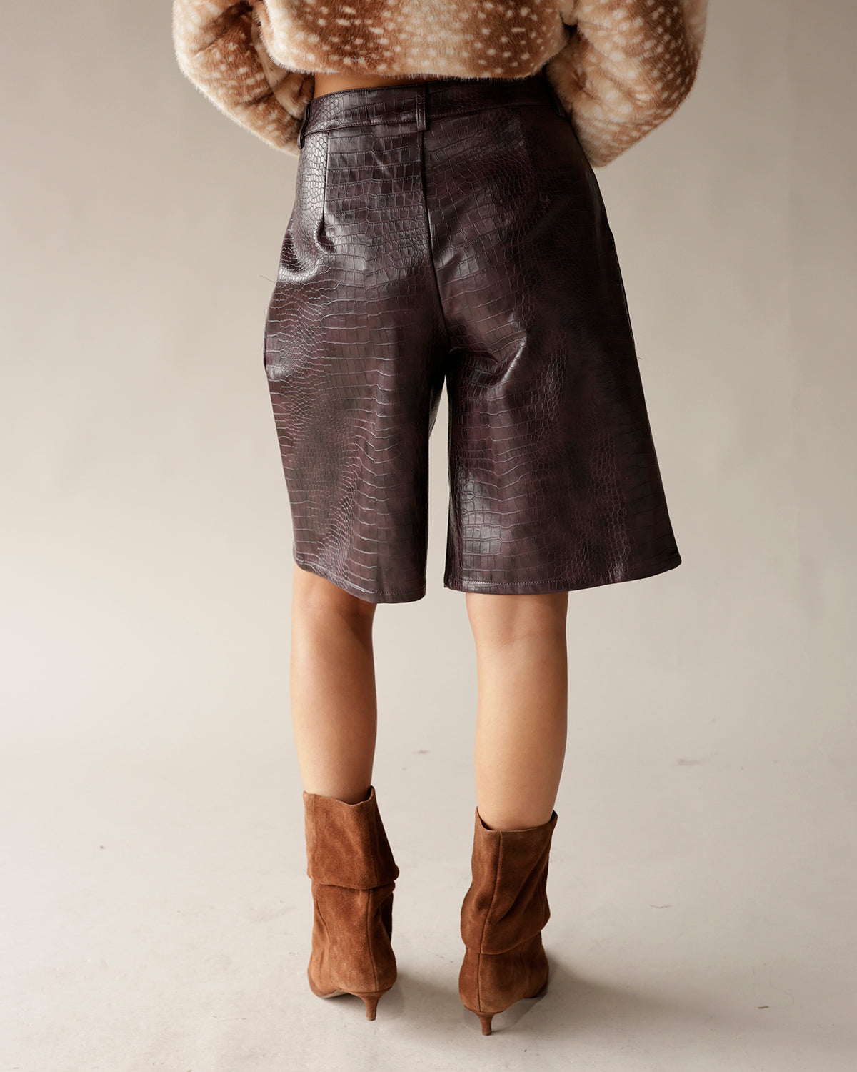CROC OBSESSED FAUX LEATHER JORTS