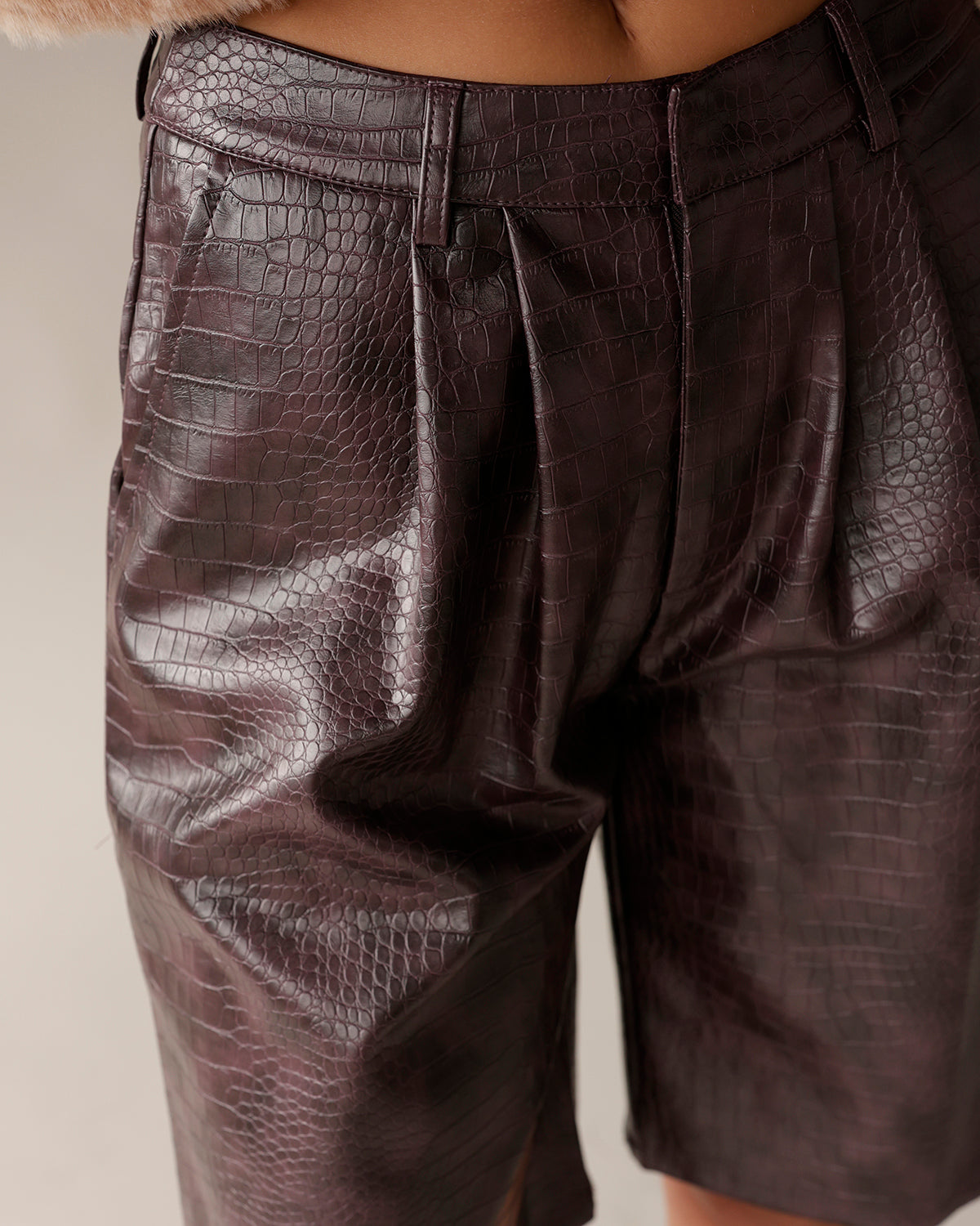 CROC OBSESSED FAUX LEATHER JORTS