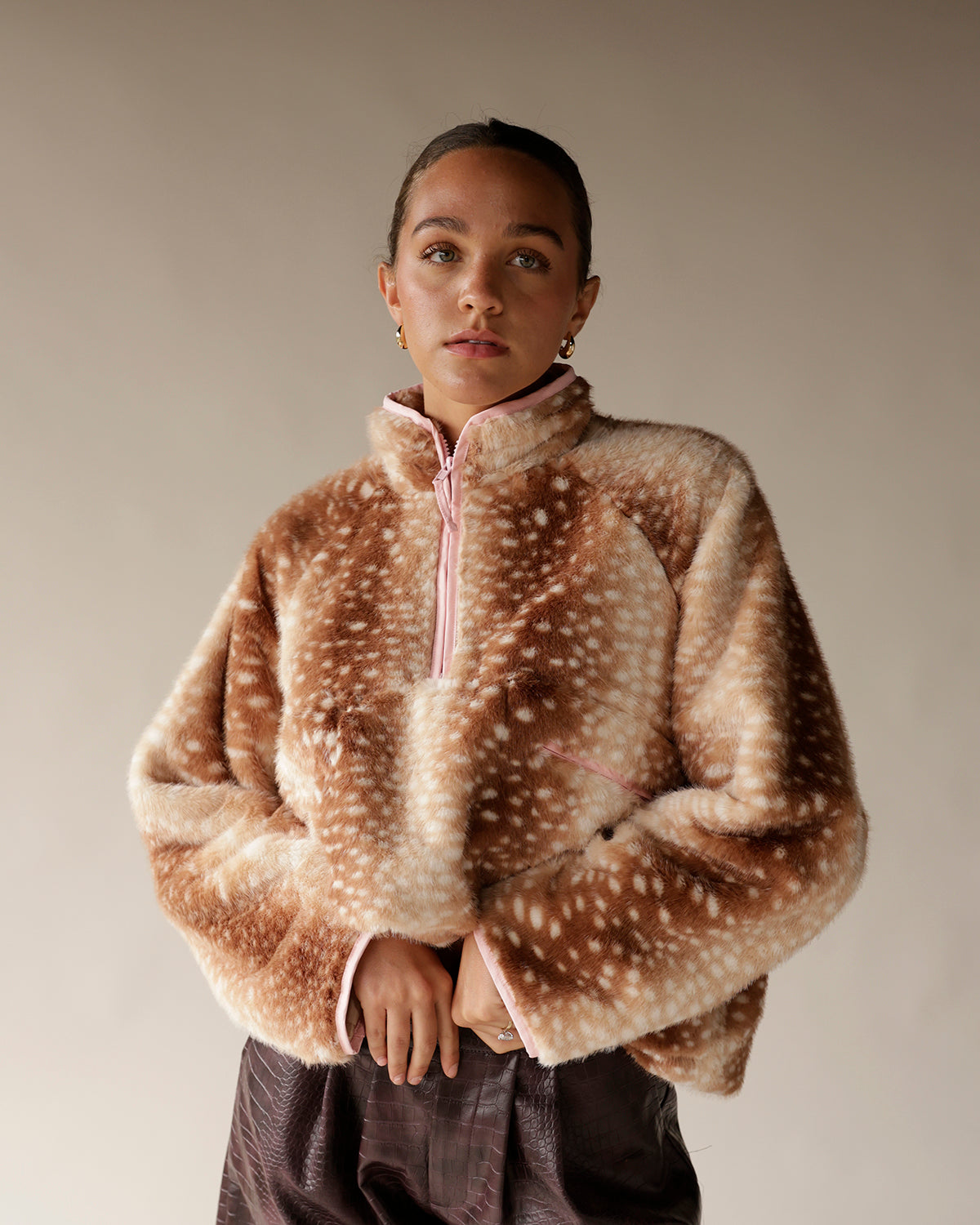 FAWN SHERPA OVERSIZED PULLOVER