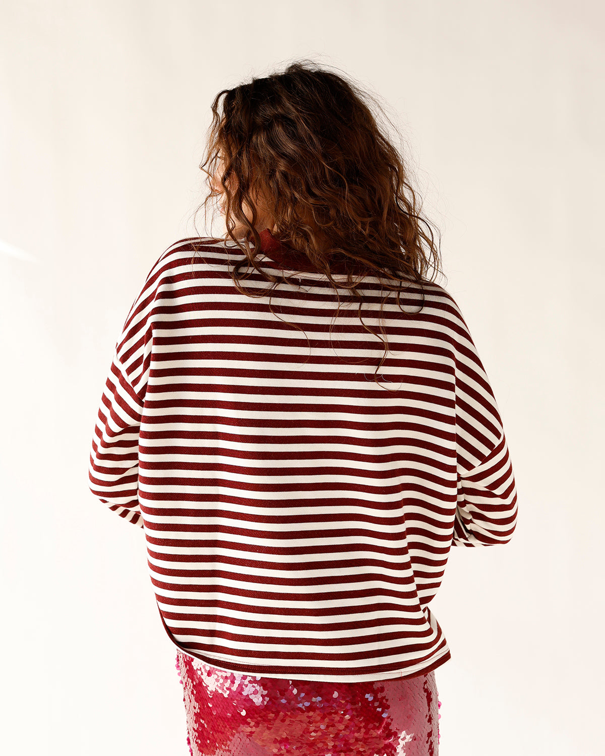 HIP ALL DAY STRIPED HENLEY LONG SLEEVE TOP