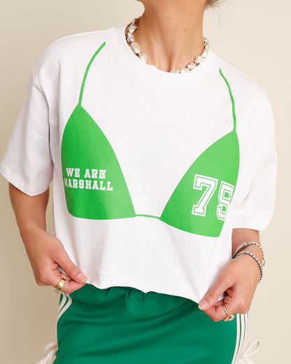 HOT FOR HERD CROPPED RAW HEM TEE