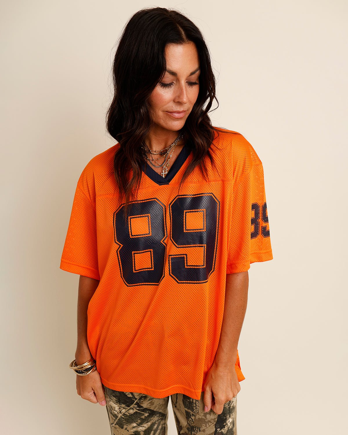 orange and navy "89" jersey 