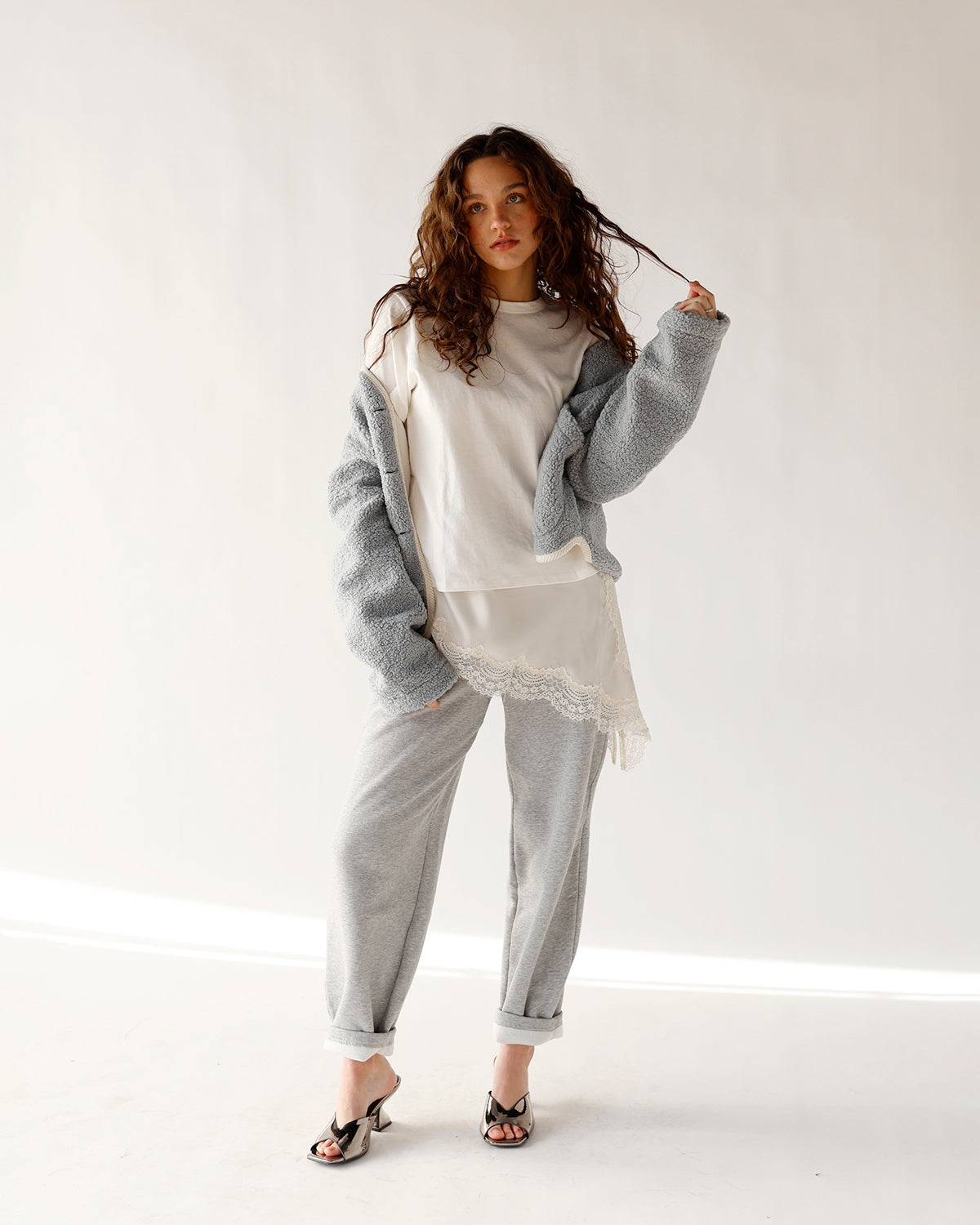 HIP IT GIRL BARREL JOGGERS X HEATHER GREY