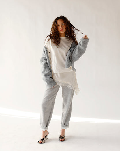HIP IT GIRL BARREL JOGGERS X HEATHER GREY