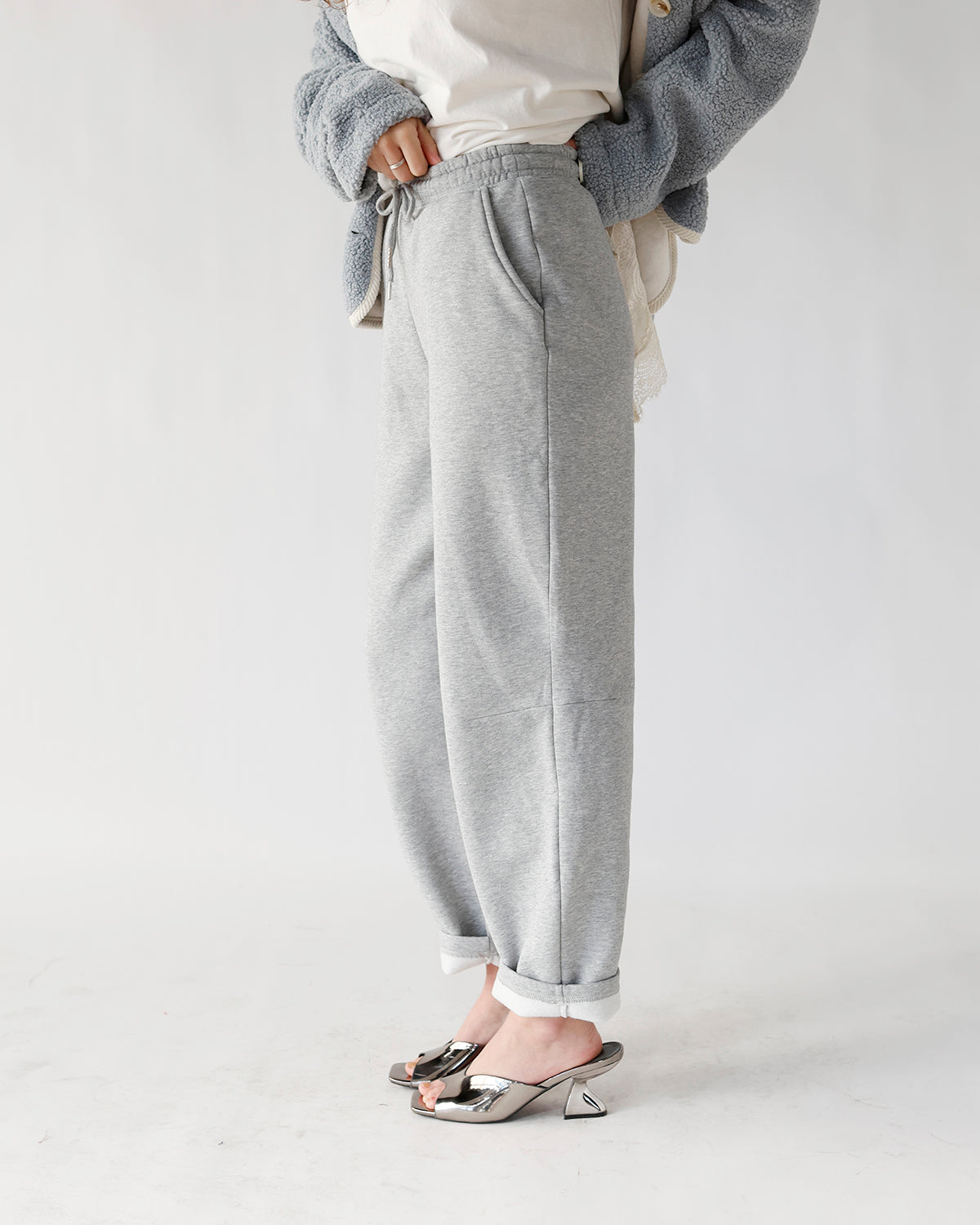 HIP IT GIRL BARREL JOGGERS X HEATHER GREY