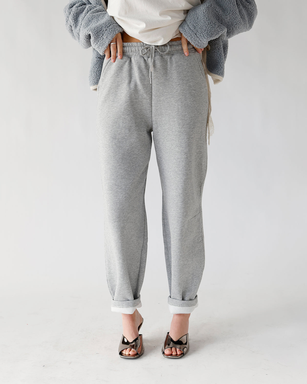 HIP IT GIRL BARREL JOGGERS X HEATHER GREY