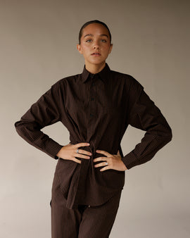 button up brown button up classic button up with a twist for fall work outfit ideas