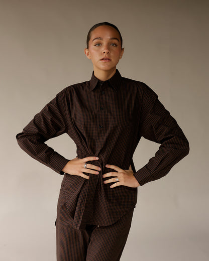 button up brown button up classic button up with a twist for fall work outfit ideas
